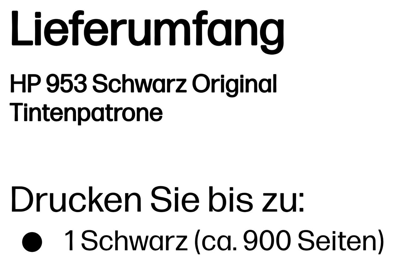 Nr.953 Druckerpatronen Schwarz 20 ml 900 Seiten 