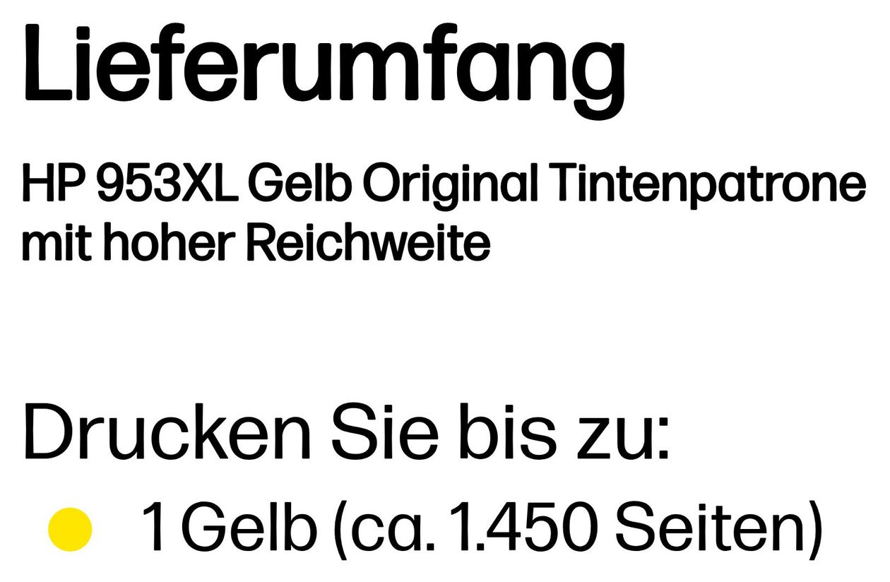 Nr.953XL Druckerpatronen Gelb 18 ml 