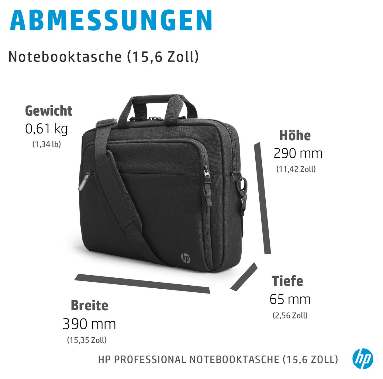 Professional Notebooktasche bis 39,6 cm (15.6 Zoll) (Schwarz) 