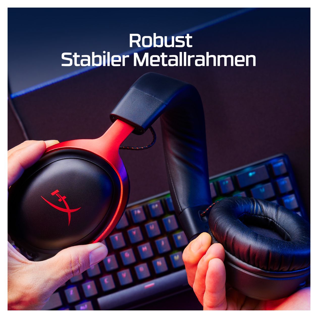Cloud III Gaming Over-Ear Gaming Kopfhörer kabelgebunden USB Typ-C  (Schwarz/Rot) 