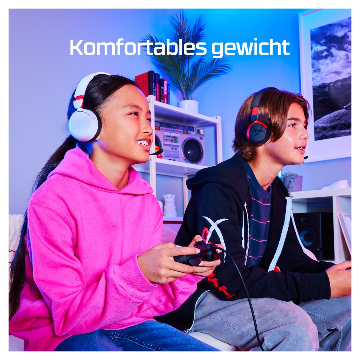 Cloud Mini Gaming Ohraufliegender Kopfhörer Kabelgebunden  (Schwarz, Lavendel) 