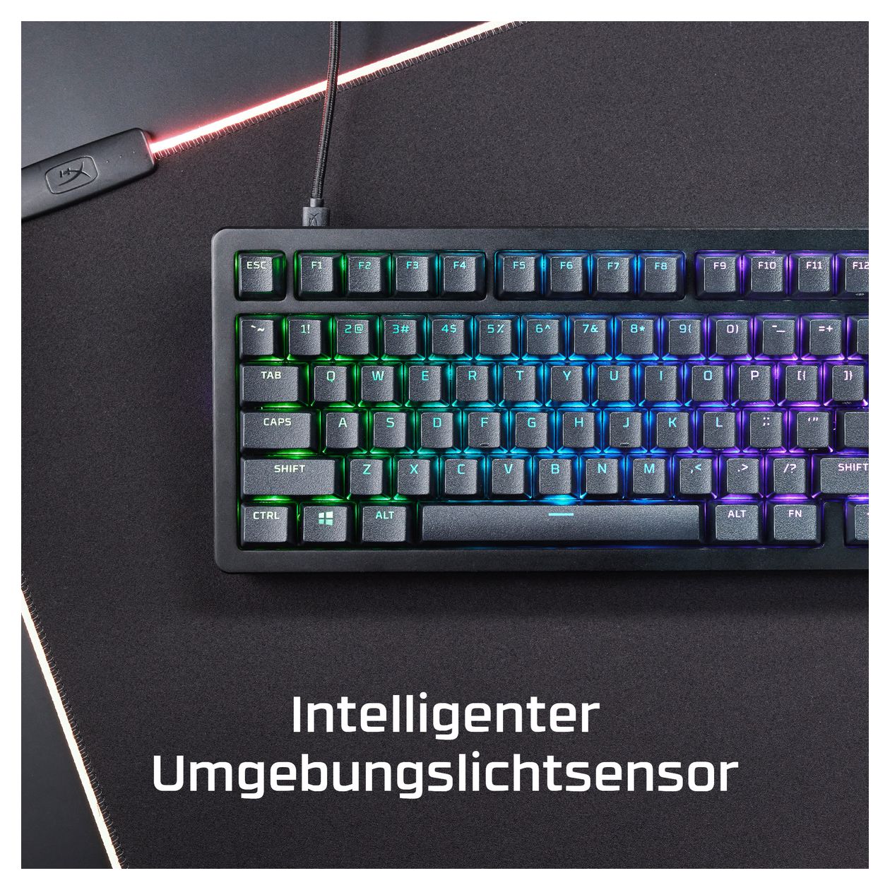 HyperX Alloy Rise 75 Gaming RGB-LED Gaming Tastatur USB  (Schwarz) 