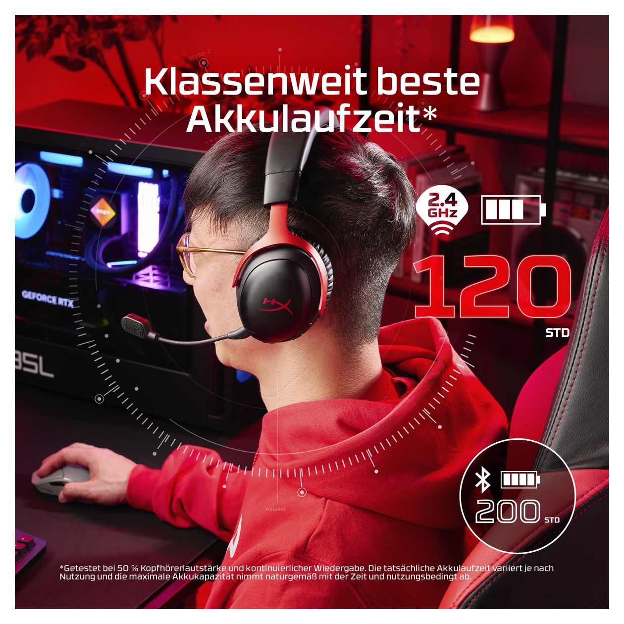 HyperX Cloud III IDS-Basismodell – Gaming-Headset (schwarz/rot) 