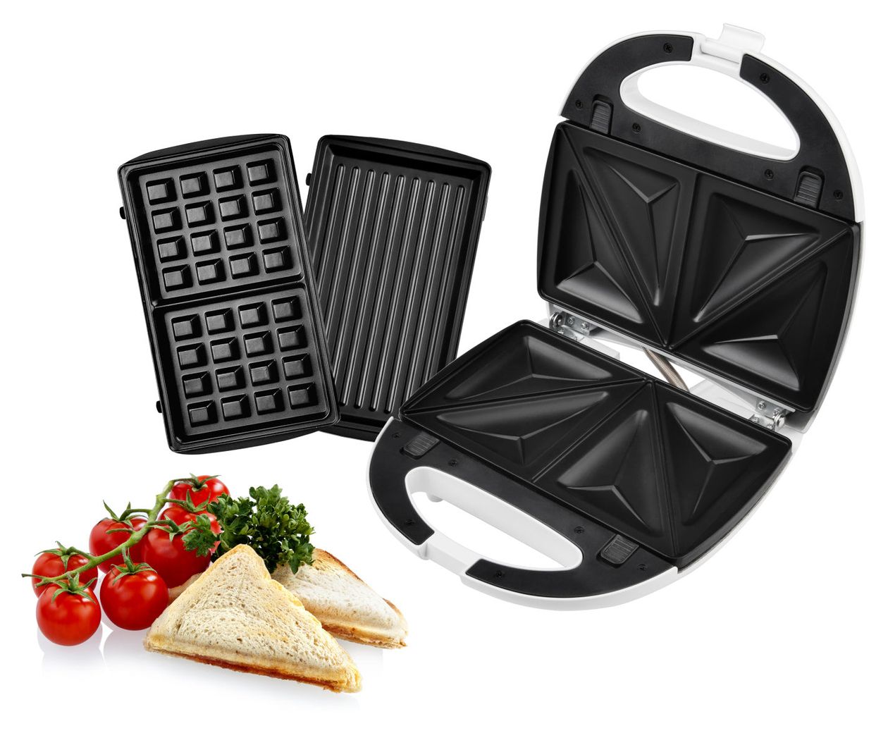 SM627 Sandwichmaker 700 W für 4 Sandwiches  (Weiß) 