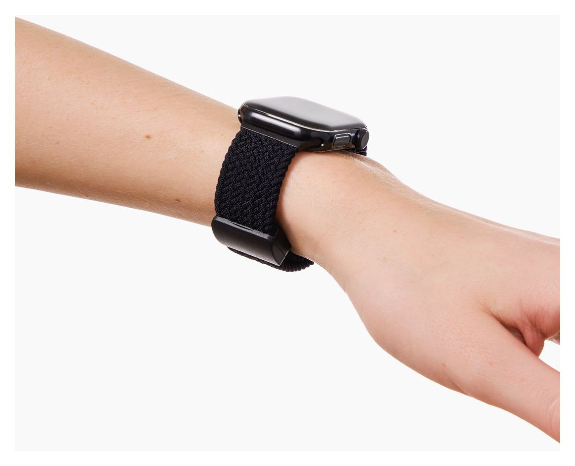 Iconic Black Watch Band Armband 42 mm Apple Watch Series 1–3 44 mm Apple Watch Series 4–6 44 mm Apple Watch SE (1. – 3. Generation) 45 mm Apple Watch Series 7–9 46 mm Apple Watch Series 10–11 49 mm Apple Watch Ultra/Ultra 2–3 