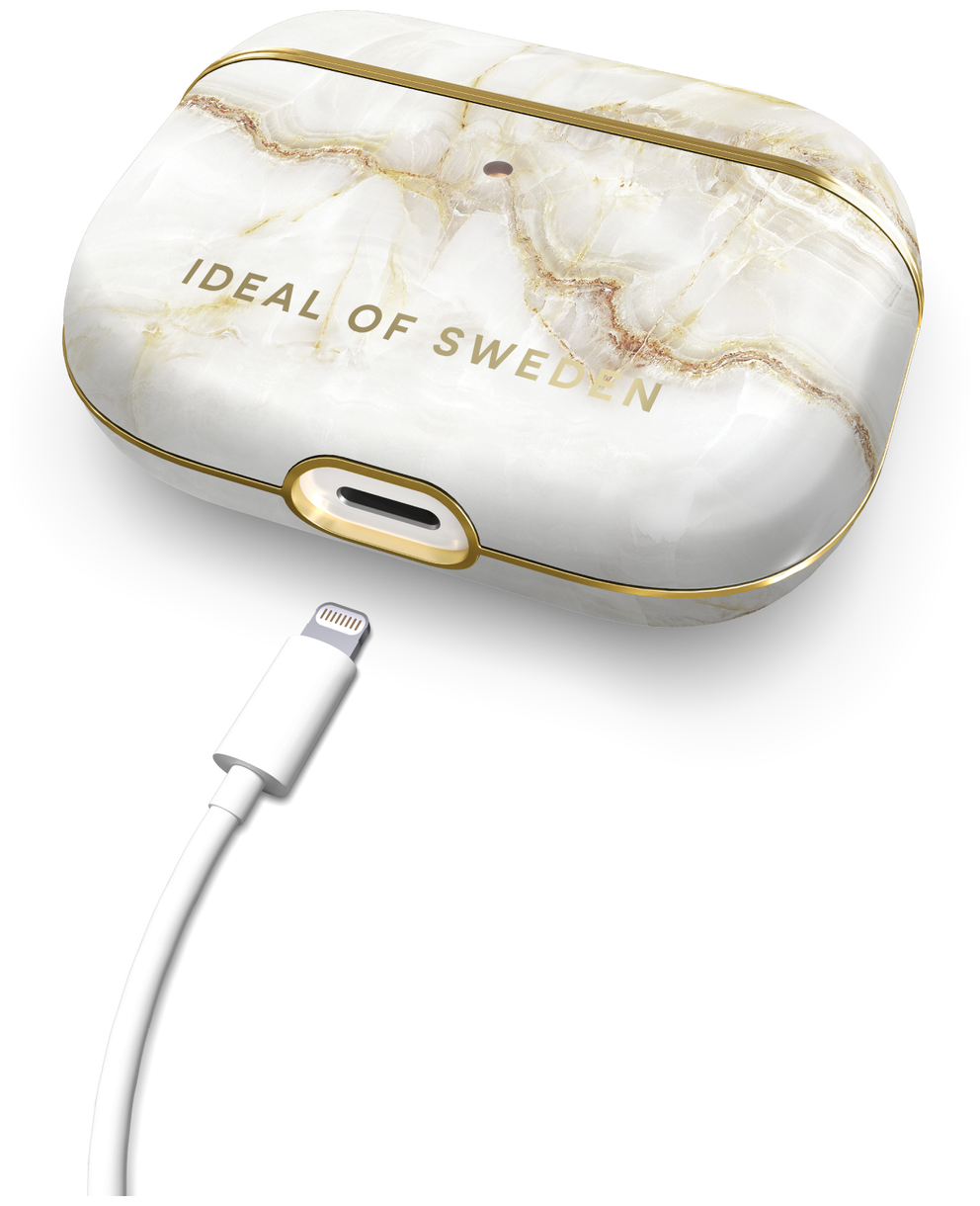 Case für Apple Airpods Pro Golden Pear Marble  (Gold, Weiß) 