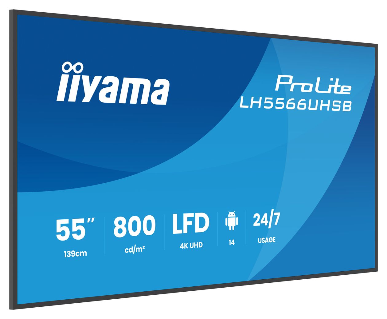 ProLite LH5566UHSB-B1AG 4K Ultra HD Monitor 139,7 cm (55 Zoll) 16:9 7 ms  (Schwarz) 