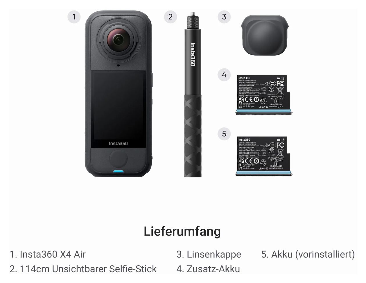 X4 Air Aktion Kamera  (Schwarz) 