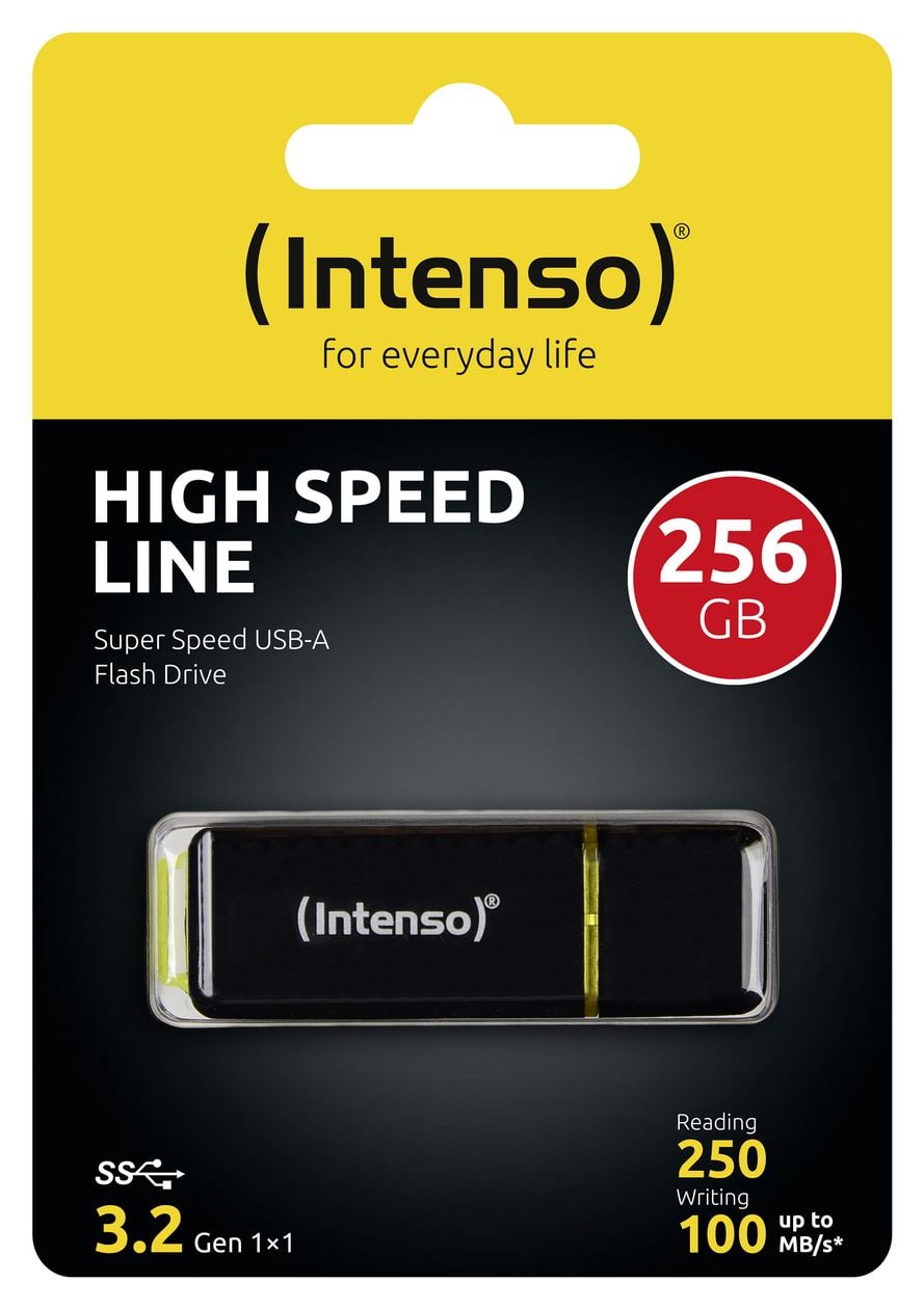 High Speed Line USB Typ-A Stick 256 GB  (Schwarz, Gelb) 