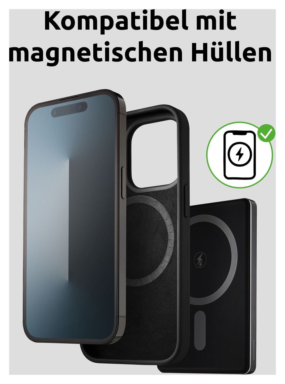MW 5000 mAh Powerbank USB Typ-C Kabelloses Laden  (Grau) 