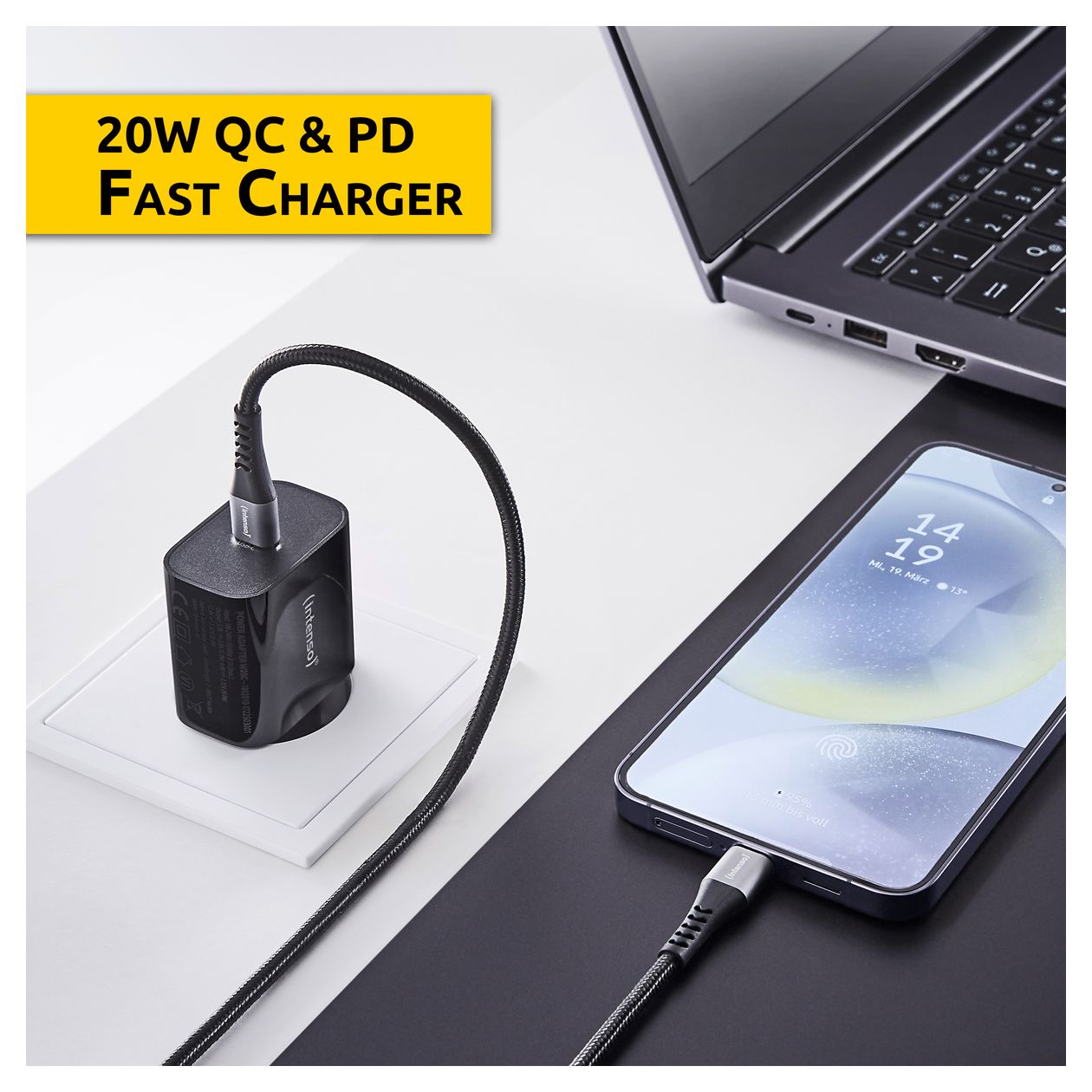 Power Adapter W20C, 20W, USB-C Anschluss, schwarz 