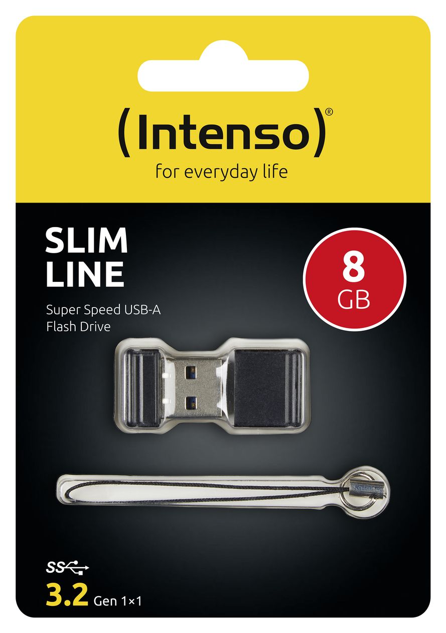Slim Line USB Typ-A Stick 8 GB  (Schwarz) 