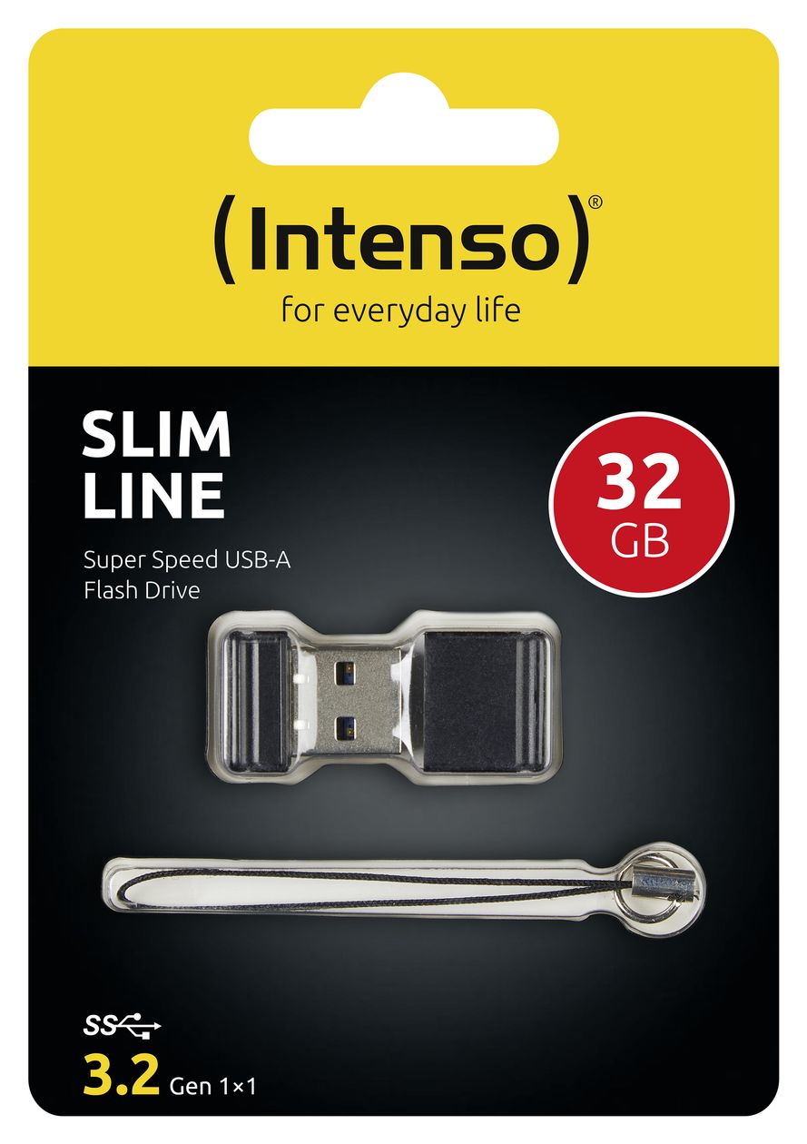 Slim Line USB Typ-A Stick 32 GB  (Schwarz) 