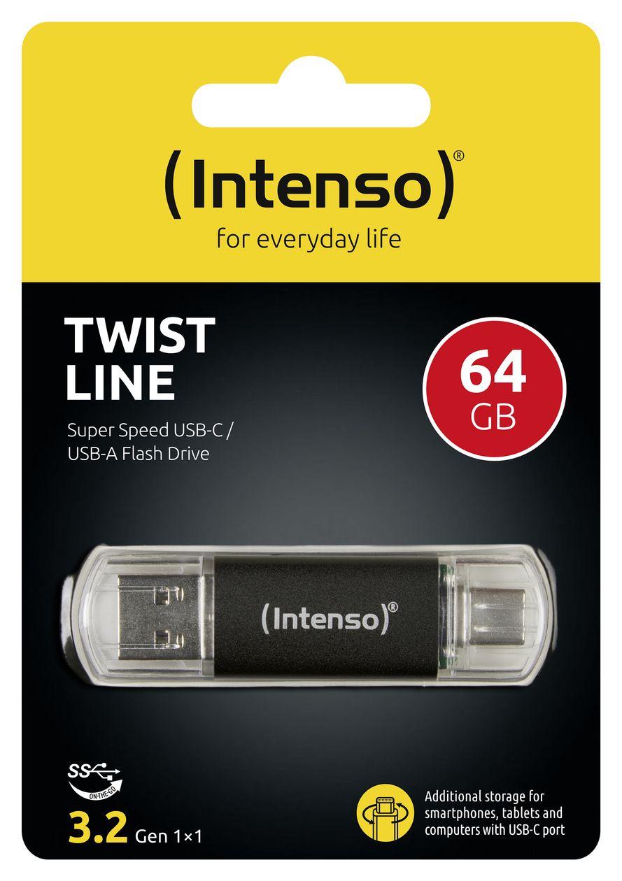 Twist Line USB Type-A / USB Type-C Stick 64 GB  (Anthrazit) 
