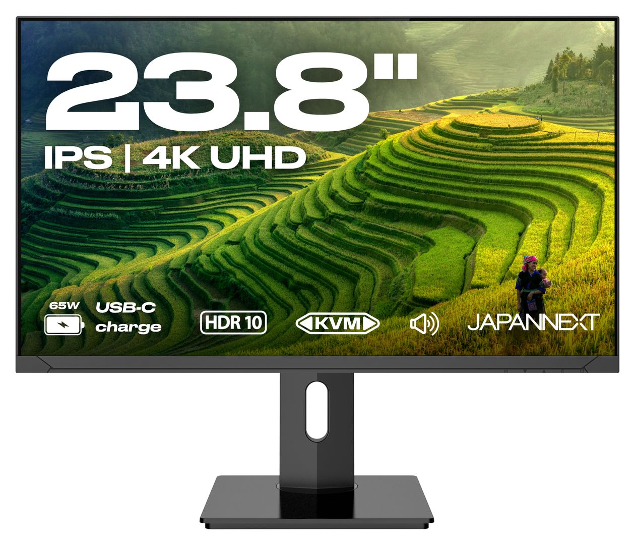 JN-IPS2380UHDR-C65W-HSP 4K Ultra HD Monitor 60,5 cm (23.8 Zoll) 16:9 8 ms  (Schwarz) 