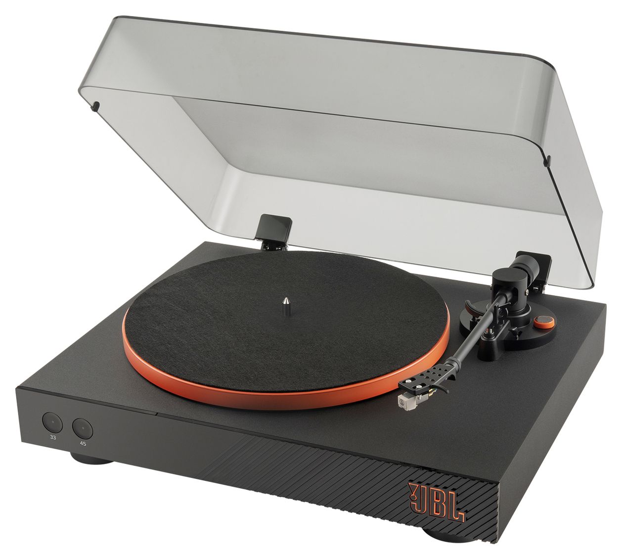 Spinner BT Audio-Plattenspieler mit Riemenantrieb  (Schwarz, Orange) 