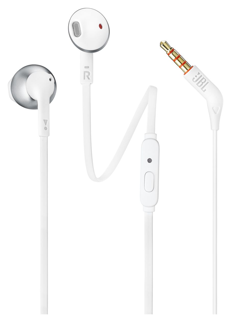Tune 205 In-Ear Kopfhörer Kabelgebunden 6 h Laufzeit  (Chrom, Weiß) 