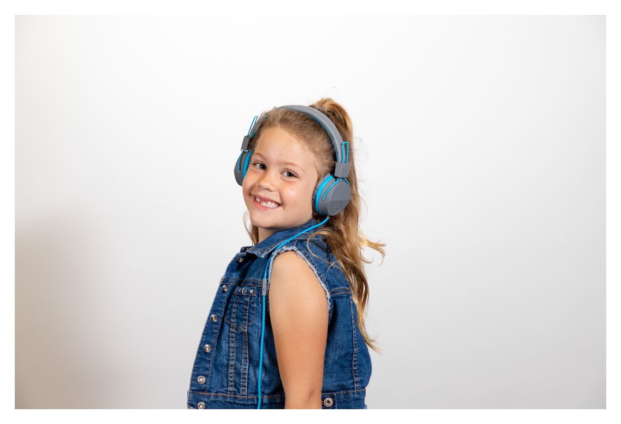 Jbuddies Studio Ohraufliegender Kopfhörer Kabelgebunden  (Blau, Graphit) 