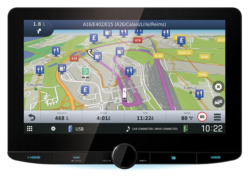 DNR992RVS 25,6 cm (10.1 Zoll) Navigationsgerät 2000 GB Ganz Europa 