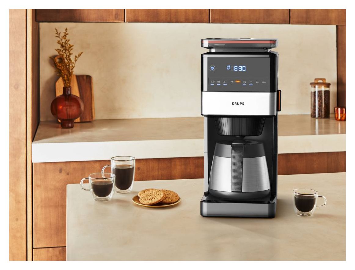 KT8428 Grind Aroma XL 15 Tassen Thermo Filterkaffeemaschine  (Schwarz, Edelstahl) 