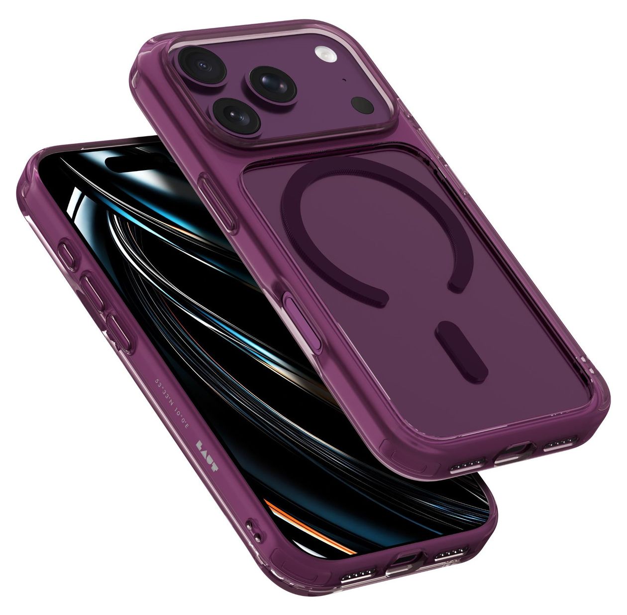 Crystal Fluro Cover für Apple iPhone 18 Pro (Burgund, Transparent) 