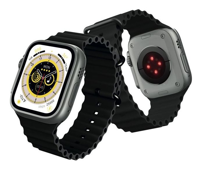 U8+ Digital 49 mm Smartwatch Rechteckig IP67  (Silber) 