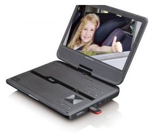 DVP-1010BK tragbarer DVD-Player 25cm/10'' TFT USB SD-Kartenleser 12V 