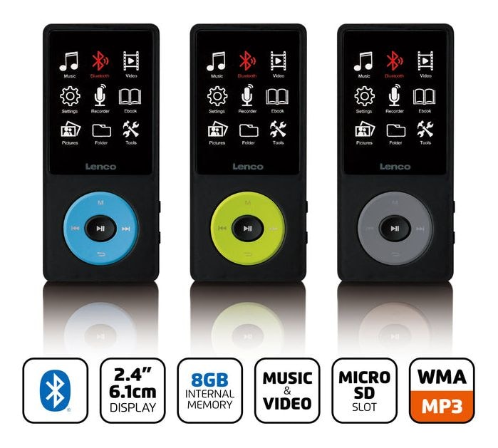 Xemio-860 MP3 Spieler 8 GB  (Schwarz, Limette) 