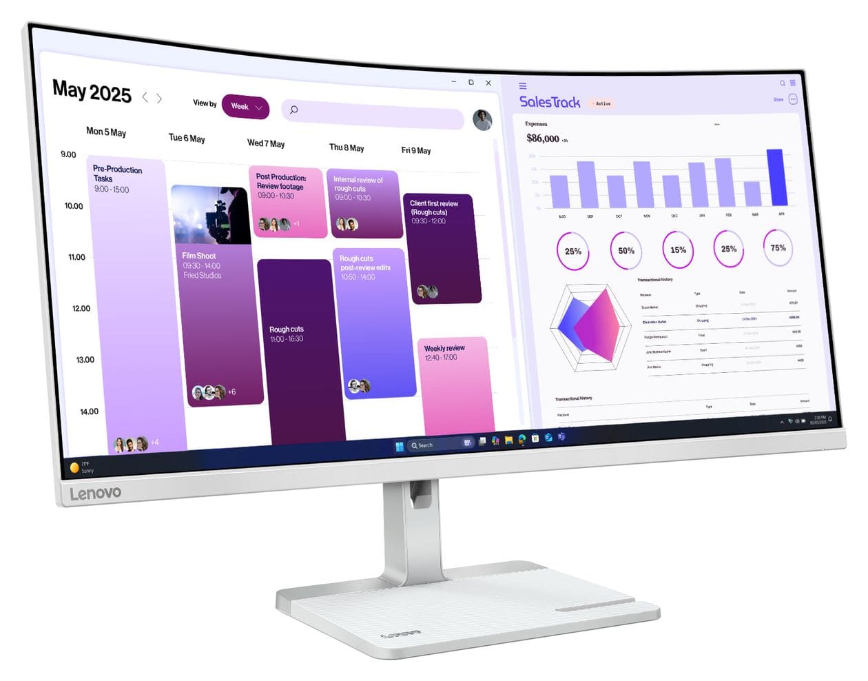 L34W-4C Quad HD Monitor 86,4 cm (34 Zoll) 21:9 6 ms 350 cd/m²  (Grau) 
