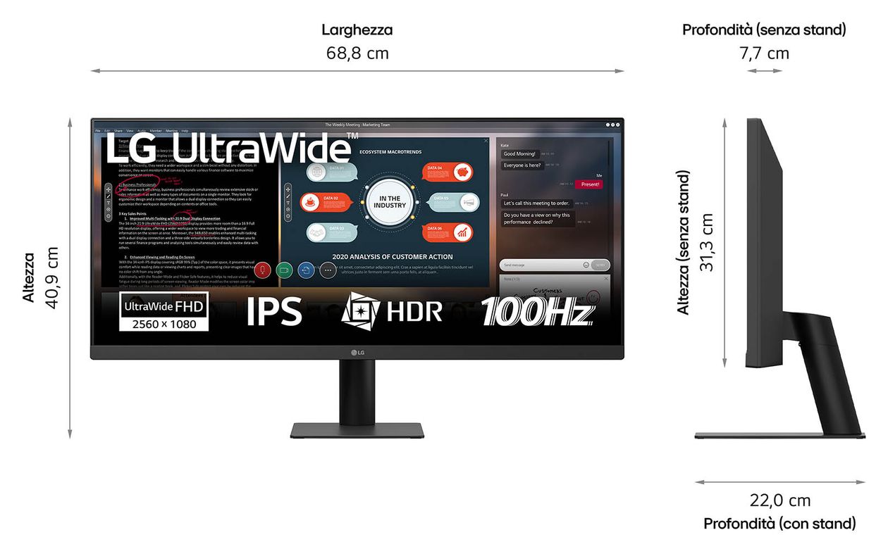 29U511A-B WFHD Monitor 73,7 cm (29") 21:9 5 ms 350 cd/m²  (Schwarz) 