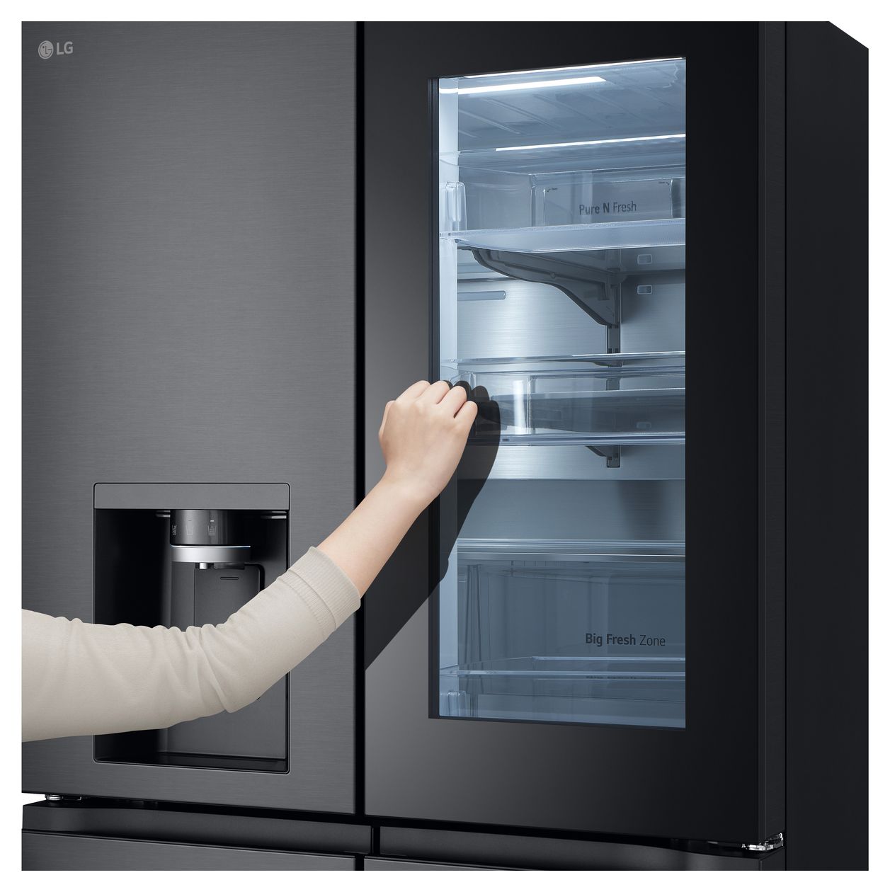 GMG961EVKE Side-by-Side Kühl-/ Gefrierkombination 363 l / 274 l 354 kWh NoFrost 1792 mm x 914 mm  (Schwarz, Graphit) 