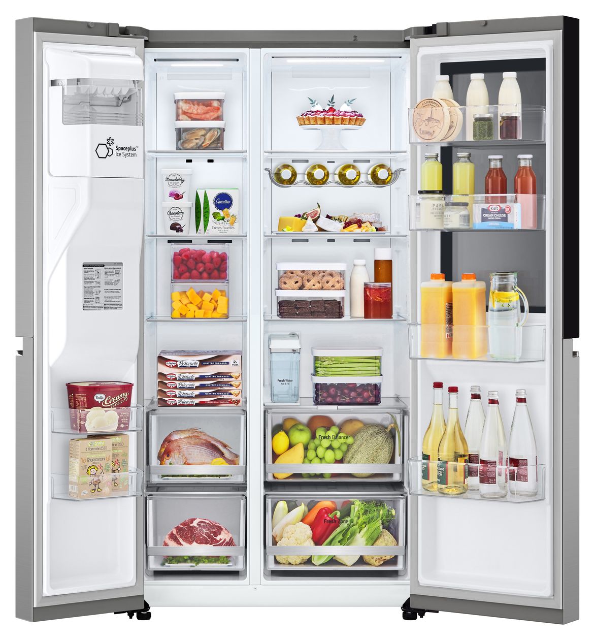 GSGV81PYLL Side-by-Side Kühl-/ Gefrierkombination 416 l / 219 l 350 kWh NoFrost 1790 mm x 913 mm  (Silber) 