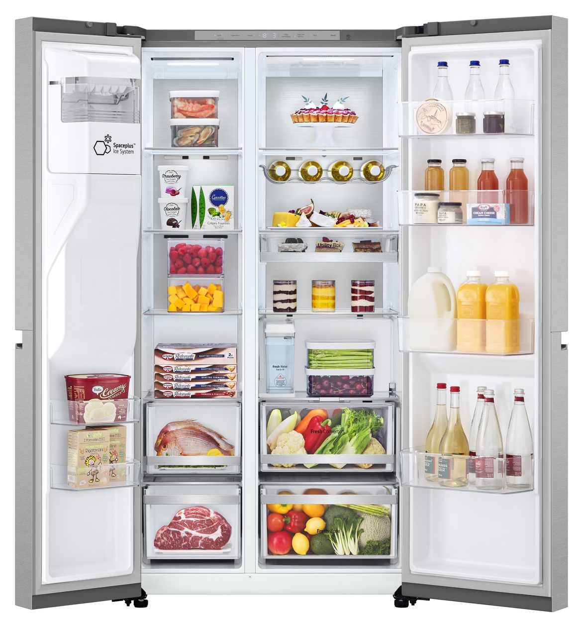 GSLE91MBAB Side-by-Side Kühl-/ Gefrierkombination 404 l / 219 l 175 kWh NoFrost 1790 mm x 913 mm  (Edelstahl) 