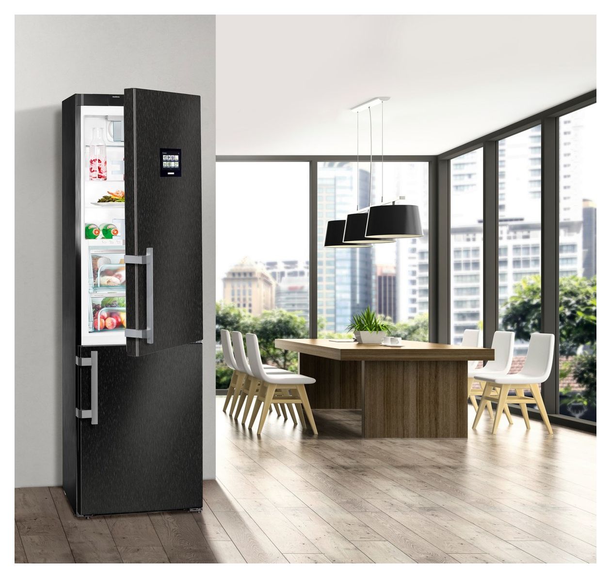 CBNbs4878-21 248 l / 104 l Kühl-Gefrierkombi freistehend NoFrost 182 kWh Jahr  (Edelstahl) 