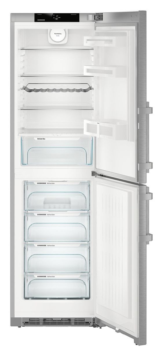 CNef4735-21 222 l / 132 l Kühl-Gefrierkombi freistehend NoFrost 210 kWh Jahr  (Silber) 