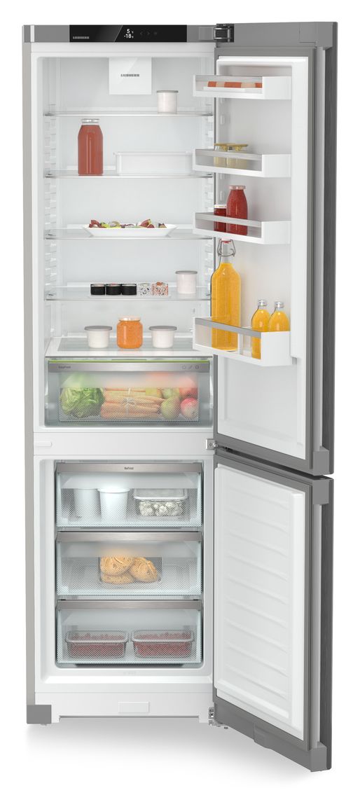 KGNsf57Vb03 268 l / 103 l Kühl-Gefrierkombi freistehend NoFrost 129 kWh Jahr  (Edelstahl) 