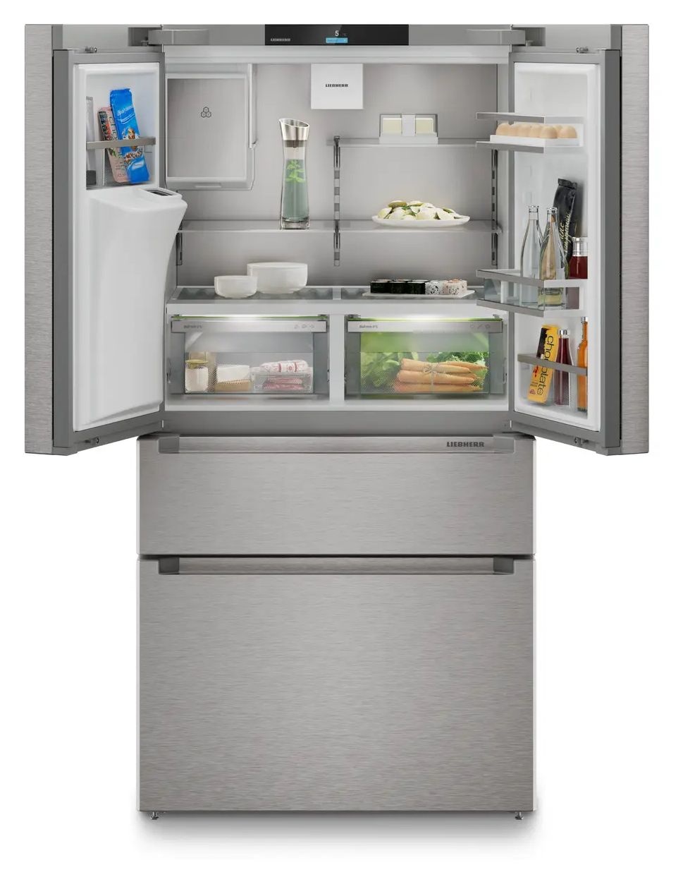 MBsddi9528-20 Plus BioFresh Side-by-Side Kühl-/ Gefrierkombination French Door 308 l / 230 l 284 kWh NoFrost 1805 mm x 906 mm  (Silber) 
