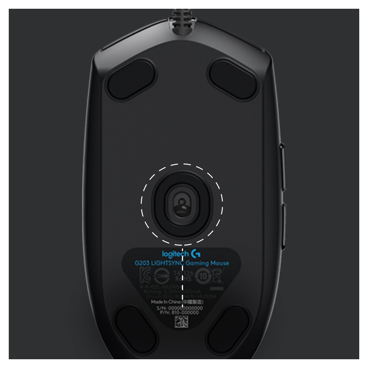 G203 LightSync 8000 DPI Gaming Maus  (Schwarz) 