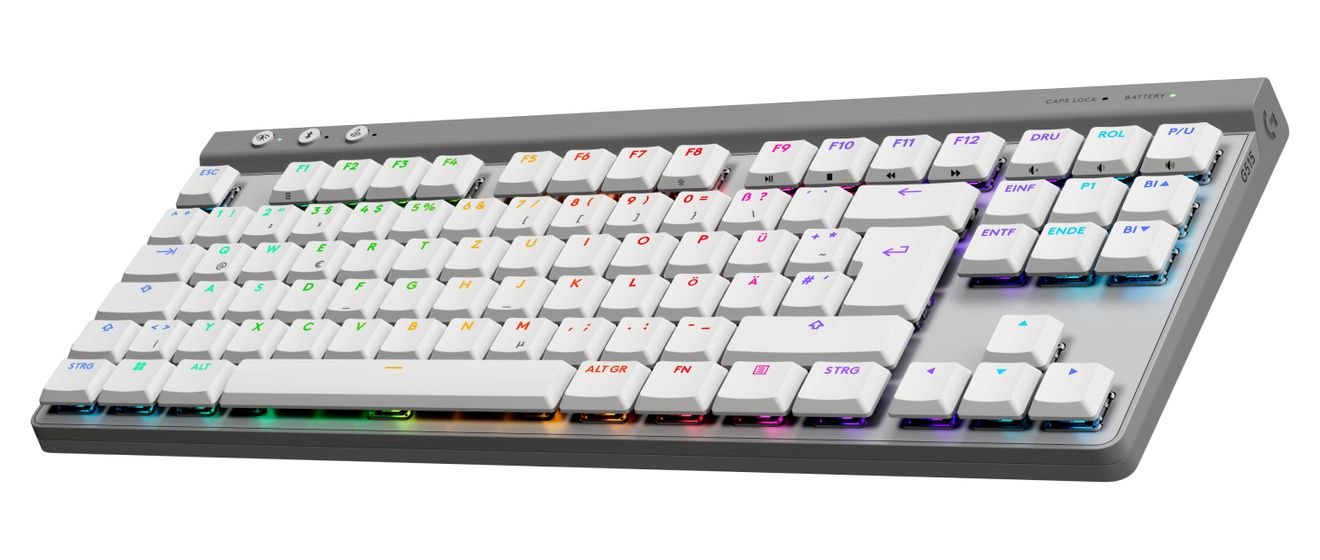 G515 RGB-LED Gaming Tastatur RF Wireless + Bluetooth 2.4 GHz  (Weiß) 