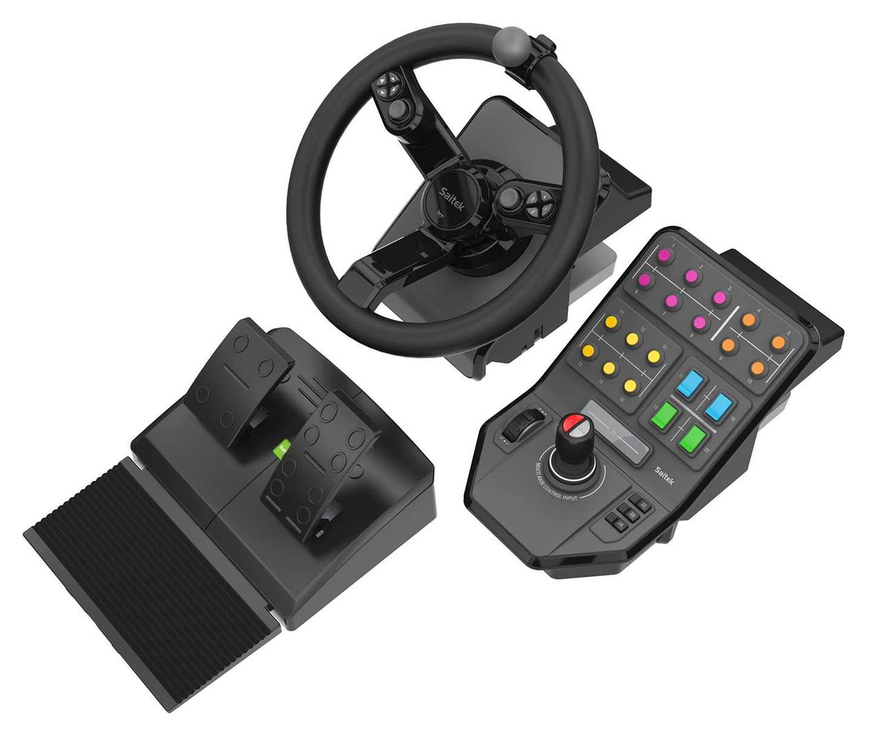 Heavy Equipment Bundle Analog / Digital Lenkrad + Pedale für PC  (Schwarz) 