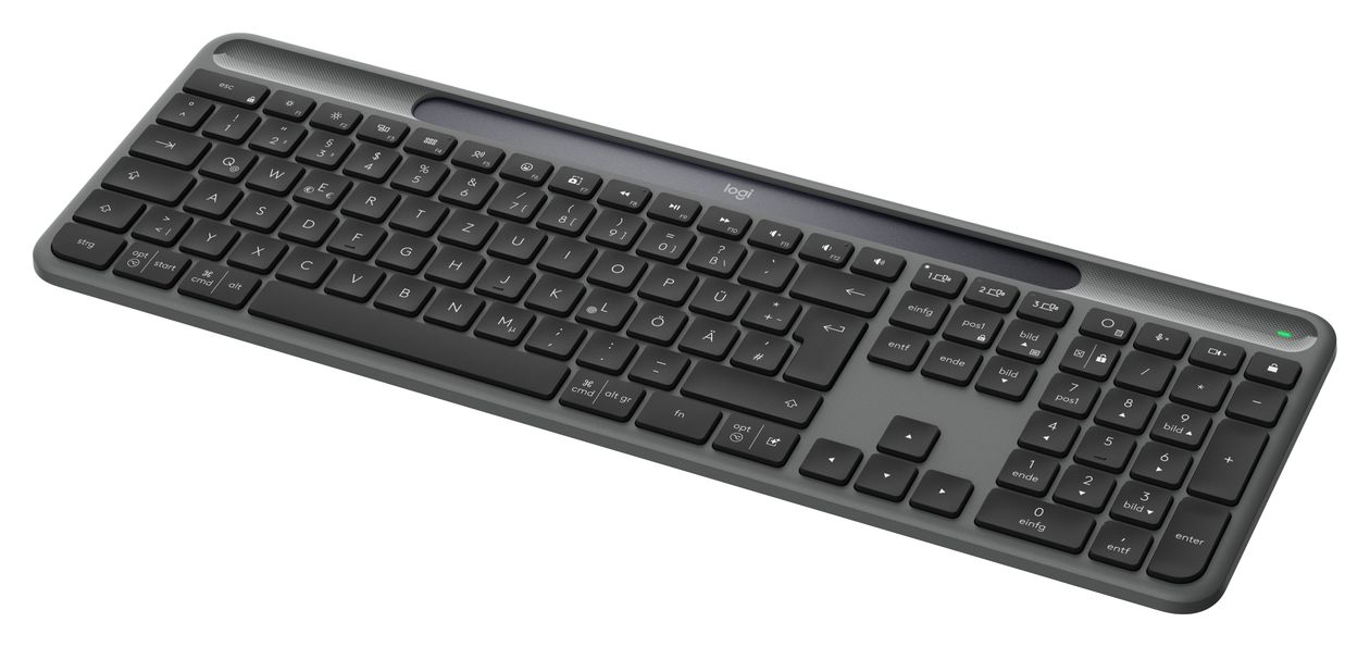 K980 Signature Slim Solar+ Universal Tastatur RF Wireless + Bluetooth 2.4 GHz  (Graphit) 