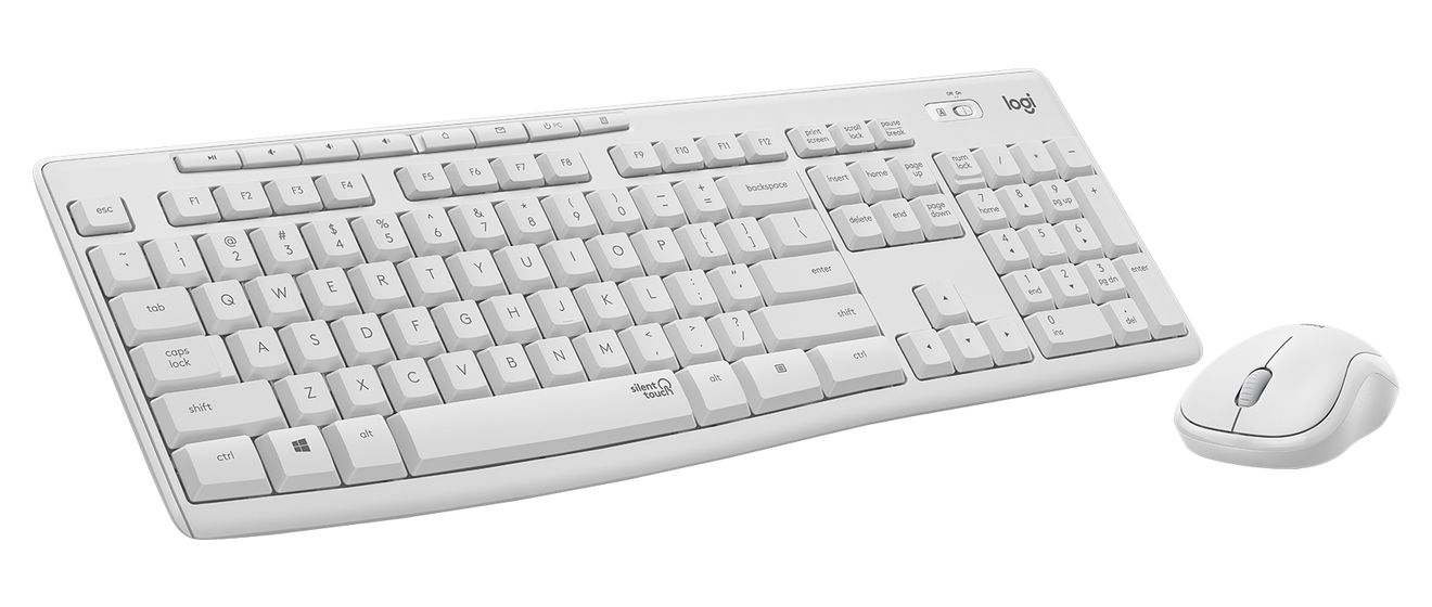 MK295 Silent Wireless Combo Büro Tastatur RF Wireless 2.4 GHz  (Weiß) 