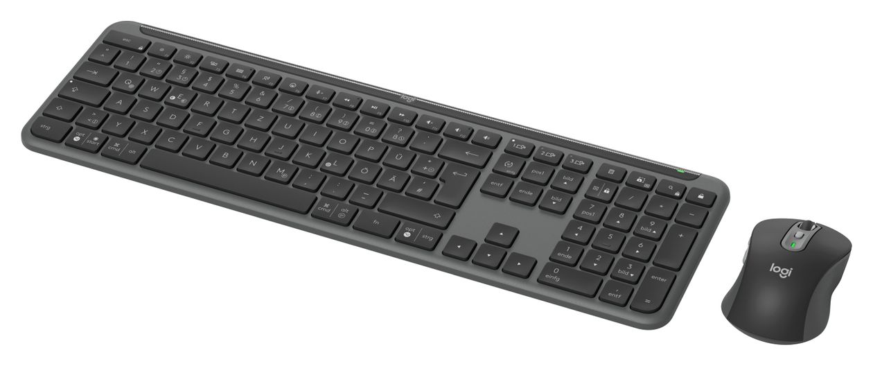 MK950 Signature Slim Büro Tastatur RF Wireless + Bluetooth 2.4 GHz  (Graphit) 
