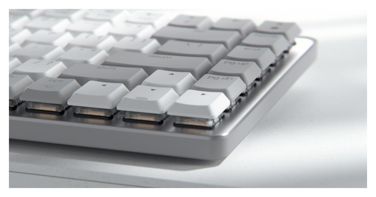 MX Mini Mechanical for Mac LED Büro Tastatur RF Wireless + Bluetooth 2.4 GHz  (Grau) 