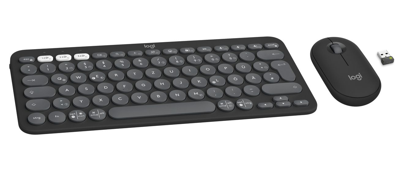 Pebble 2 Combo Universal Tastatur RF Wireless + Bluetooth  (Graphit) 