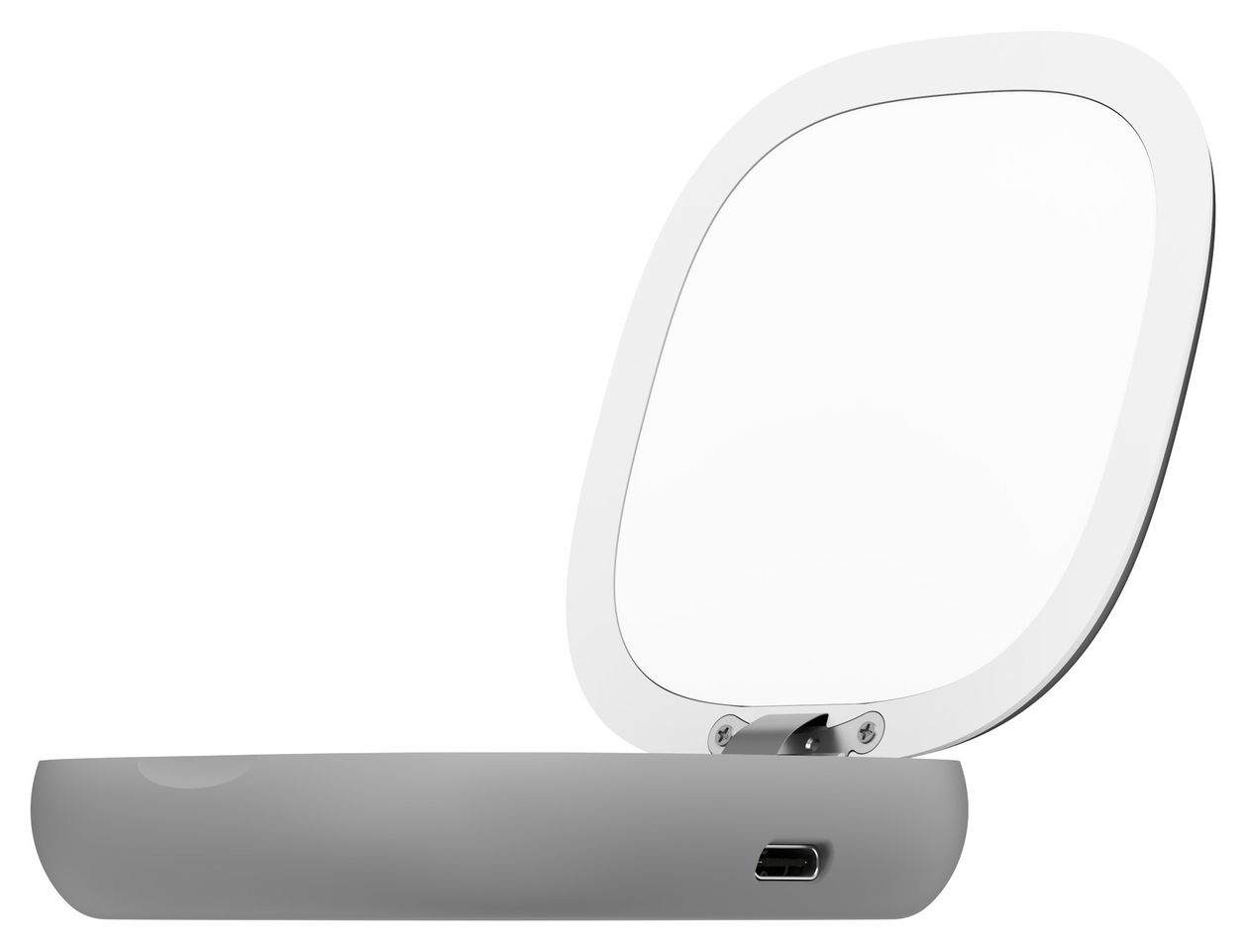 Schminkspiegel mit 4000 mAh Powerbank USB Typ-C Kabelloses Laden  (Grau) 