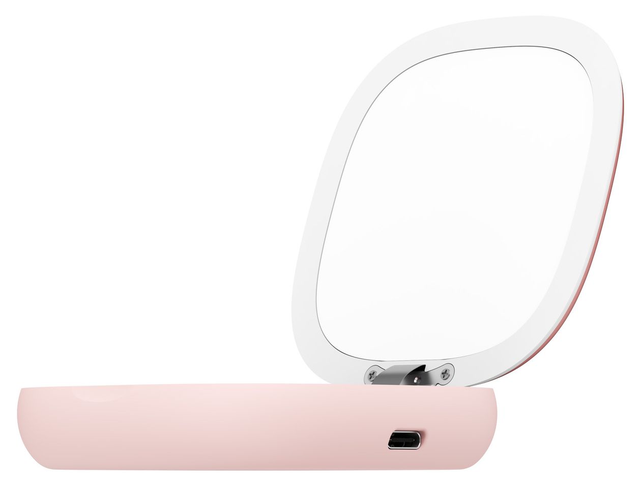 Schminkspiegel mit 4000 mAh Powerbank USB Typ-C Kabelloses Laden  (Rose) 