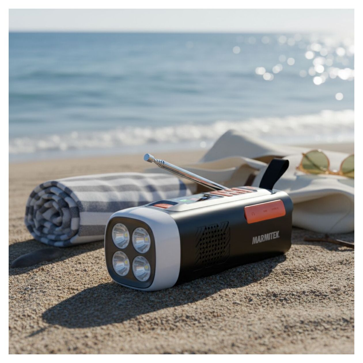 RESQ200 Kurbelradio Bluetooth DAB, DAB+, FM Radio Tragbar IPX3  (Schwarz) 