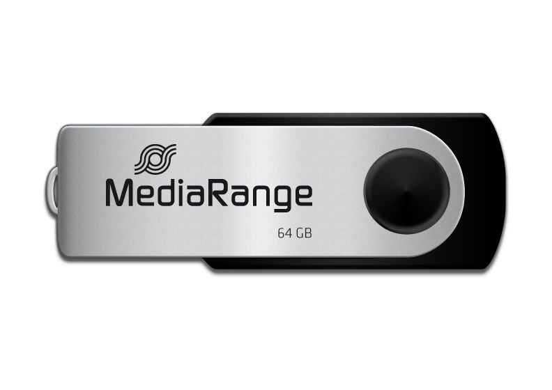 MR912 USB Type-A / Micro-USB Stick 64 GB  (Schwarz, Silber) 