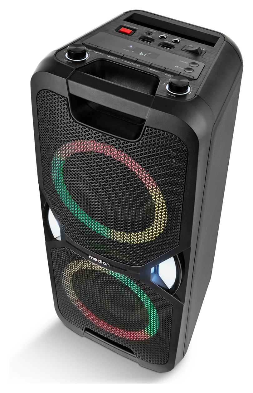 Life-1 Pure MD400000 50 W Bluetooth Lautsprecher Laufzeit bis 26 h  (Schwarz) 